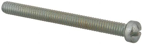 Value Collection - #8-32 UNC, 1-3/4" Length Under Head Slotted Drive Machine Screw - Fillister Head, Grade 2 Steel, Zinc-Plated Finish, Without Washer - Caliber Tooling