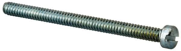 Value Collection - #10-24 UNC, 2-1/2" Length Under Head Slotted Drive Machine Screw - Fillister Head, Grade J82 Steel, Zinc-Plated Finish, Without Washer - Caliber Tooling