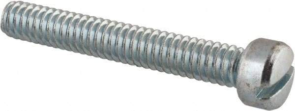 Value Collection - 1/4-20 UNC, 1-3/4" Length Under Head Slotted Drive Machine Screw - Fillister Head, Grade 2 Steel, Zinc-Plated Finish, Without Washer - Caliber Tooling