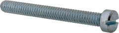 Value Collection - 1/4-20 UNC, 2-1/4" Length Under Head Slotted Drive Machine Screw - Fillister Head, Grade 2 Steel, Zinc-Plated Finish, Without Washer - Caliber Tooling