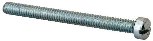 Value Collection - 1/4-20 UNC, 2-3/4" Length Under Head Slotted Drive Machine Screw - Fillister Head, Grade J82 Steel, Zinc-Plated Finish, Without Washer - Caliber Tooling