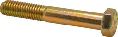 Made in USA - 1/2-13 UNC, 3-1/4" Length Under Head Hex Head Cap Screw - Partially Threaded, Grade 8 Alloy Steel, Zinc Yellow Dichromate Finish, 3/4" Hex - Caliber Tooling