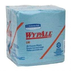 WypAll - L40 1/4 Fold General Purpose Wipes - Poly Pack, 12" x 12-1/2" Sheet Size, Blue - Caliber Tooling