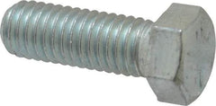 Made in USA - 7/16-14 UNC, 1-1/4" Length Under Head Hex Head Cap Screw - Fully Threaded, Grade 5 Steel, Zinc-Plated Finish, 5/8" Hex - Caliber Tooling