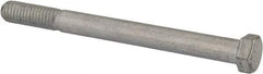 Made in USA - 7/16-14 UNC, 5" Length Under Head Hex Head Cap Screw - Partially Threaded, Grade 5 Steel, Zinc-Plated Finish, 5/8" Hex - Caliber Tooling