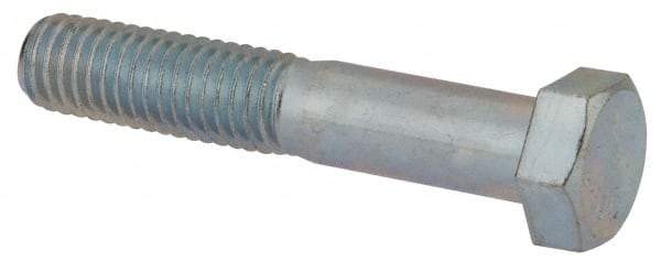 Value Collection - 1/2-13 UNC, 2-3/4" Length Under Head Hex Head Cap Screw - Partially Threaded, Grade 2 Steel, Zinc-Plated Finish, 3/4" Hex - Caliber Tooling