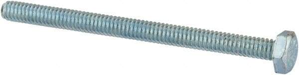 Value Collection - 1/4-20 UNC, 3-1/2" Length Under Head Hex Head Cap Screw - Fully Threaded, Grade 2 Steel, Zinc-Plated Finish, 7/16" Hex - Caliber Tooling