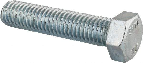 Value Collection - 1/2-13 UNC, 2-1/4" Length Under Head Hex Head Cap Screw - Fully Threaded, Grade 2 Steel, Zinc-Plated Finish, 3/4" Hex - Caliber Tooling