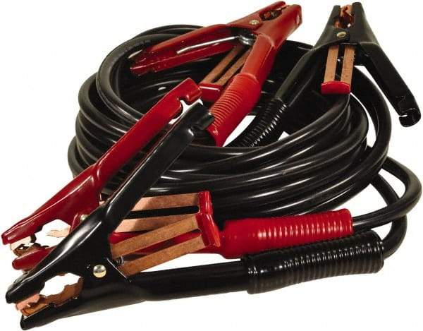 Associated Equipment - 15 Ft. Long, 500 Amperage Rating, Heavy Duty Booster Cable - Black & Red, 5 AWG Wire Guage - Caliber Tooling