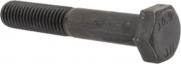 Value Collection - M12x1.75mm Metric Coarse, 70mm Length Under Head Hex Head Cap Screw - Partially Threaded, Grade 10.9 Steel, Black Oxide Finish, 19mm Hex - Caliber Tooling