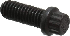 Value Collection - 3/8-16 UNC, 1" Length Under Head, 12 Point Drive Flange Bolt - 1" Thread Length, 170M PSI Alloy Steel, Smooth Flange, Uncoated - Caliber Tooling