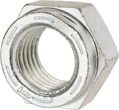 Value Collection - 1-1/8 - 7 UNC Grade C Hex Lock Nut with Distorted Thread - 1-11/16" Width Across Flats, 1" High, Cadmium Clear-Plated Finish - Caliber Tooling