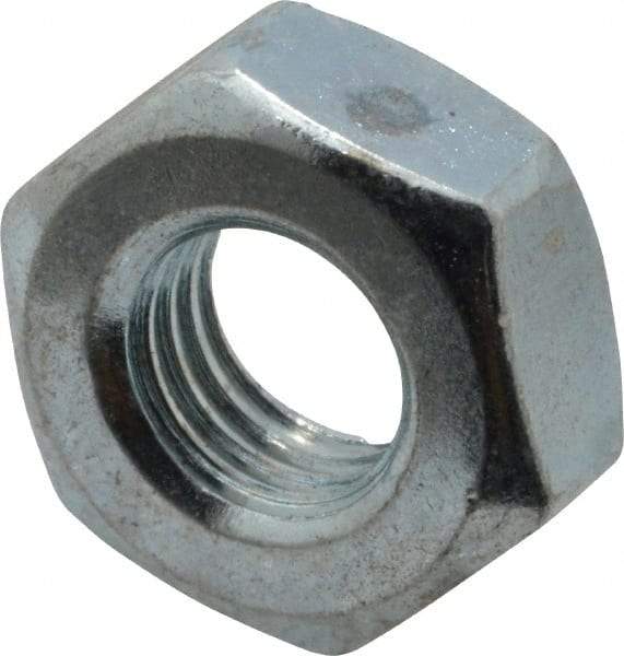 Value Collection - 1/4-28 UN Steel Right Hand Machine Screw Hex Nut - 7/16" Across Flats, 0.193" High, Zinc-Plated Finish, 2B Class of Fit - Caliber Tooling