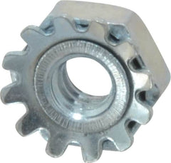 Value Collection - #4-40, Zinc Plated, Steel Hex Nut with External Tooth Washer - 9/32" Washer Diam, 1/4" Width Across Flats - Caliber Tooling