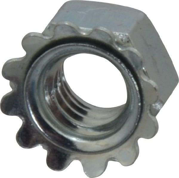 Value Collection - 5/16-18, Zinc Plated, Steel Hex Nut with External Tooth Washer - 19/32" Washer Diam, 1/2" Width Across Flats - Caliber Tooling