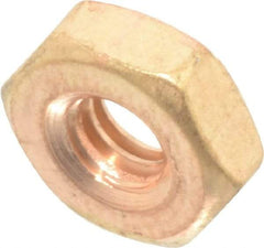 Value Collection - #8-32 UNC Silicon Bronze Right Hand Machine Screw Hex Nut - 11/32" Across Flats, 1/8" High, Uncoated - Caliber Tooling