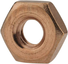 Value Collection - #10-24 UNC Silicon Bronze Right Hand Machine Screw Hex Nut - 3/8" Across Flats, 1/8" High, Uncoated - Caliber Tooling