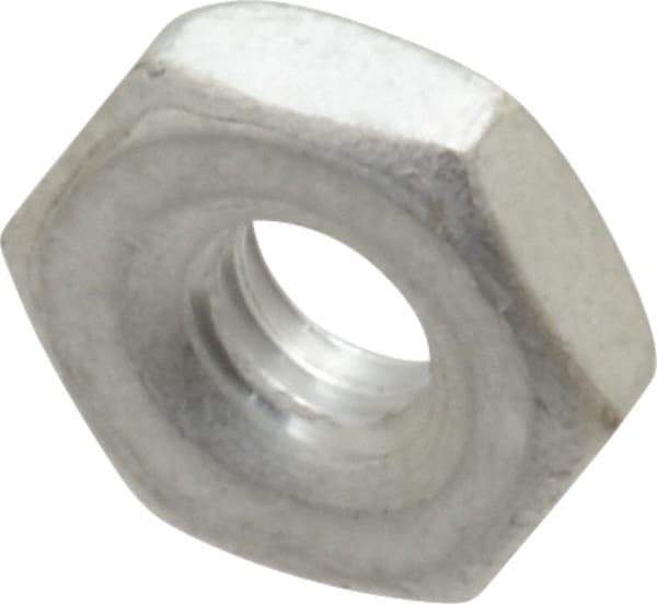 Value Collection - #8-32 UNC Aluminum Right Hand Machine Screw Hex Nut - 11/32" Across Flats, 1/8" High, Uncoated - Caliber Tooling