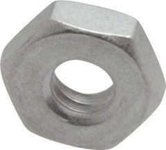 Value Collection - #10-24 UNC Aluminum Right Hand Machine Screw Hex Nut - 3/8" Across Flats, 1/8" High, Uncoated - Caliber Tooling