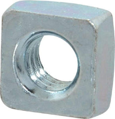 Value Collection - 3/8-16 Steel Square Nut - Zinc Plated, 5/8" Square Width x 21/64" Overall Height - Caliber Tooling