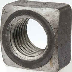 Value Collection - 1-1/8-7 Steel Square Nut - Uncoated, 1-11/16" Square Width x 1" Overall Height - Caliber Tooling