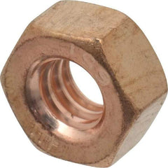 Value Collection - 1/4-20 UNC Silicon Bronze Right Hand Hex Nut - 7/16" Across Flats, 7/32" High, Uncoated - Caliber Tooling