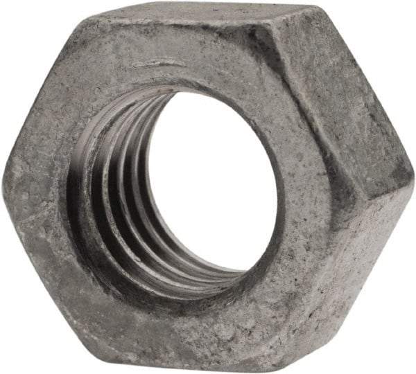 Value Collection - 7/16-14 UNC Steel Right Hand Hex Nut - 11/16" Across Flats, 3/8" High, Hot Dipped Galvanized Finish - Caliber Tooling