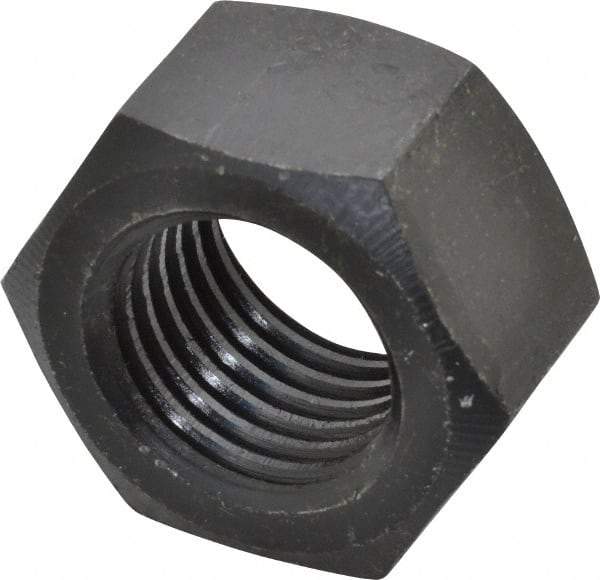 Value Collection - 1-1/4 - 7 UNC Steel Right Hand Hex Nut - 1-7/8" Across Flats, 1-1/16" High, Uncoated - Caliber Tooling