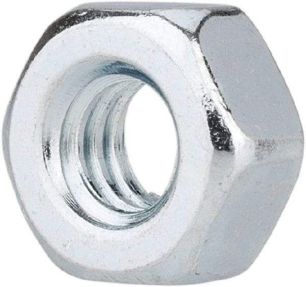 Value Collection - 1/4-20 UNC Steel Right Hand Hex Nut - 7/16" Across Flats, 7/32" High, Zinc-Plated Finish - Caliber Tooling