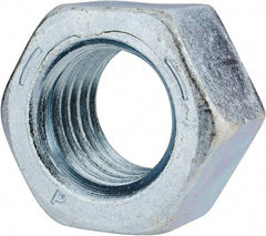 Value Collection - 1-1/8 - 7 UNC Steel Right Hand Hex Nut - 1-11/16" Across Flats, 31/32" High, Zinc-Plated Finish - Caliber Tooling