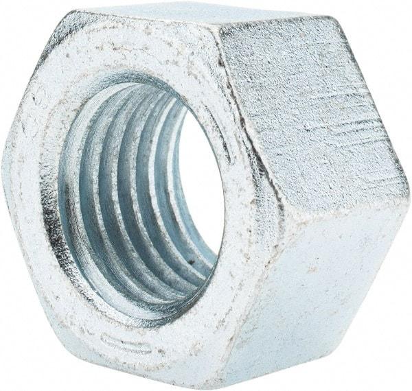 Value Collection - 1-1/4 - 7 UNC Steel Right Hand Hex Nut - 1-7/8" Across Flats, 1-1/16" High, Zinc-Plated Finish - Caliber Tooling