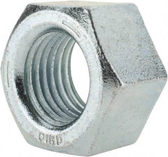 Value Collection - 1-1/2 - 6 UNC Steel Right Hand Hex Nut - 2-1/4" Across Flats, 1-9/32" High, Zinc-Plated Finish - Caliber Tooling