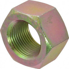 Value Collection - 1-1/8 - 12 UNF Steel Right Hand Hex Nut - 1-11/16" Across Flats, 31/32" High, Zinc Yellow Dichromate Finish - Caliber Tooling