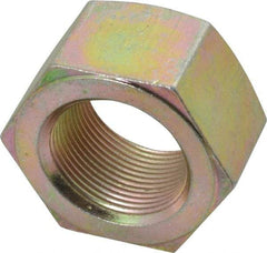 Value Collection - 1-1/2 - 12 UN Steel Right Hand Hex Nut - 2-1/4" Across Flats, 1-9/32" High, Zinc Yellow Dichromate Finish - Caliber Tooling