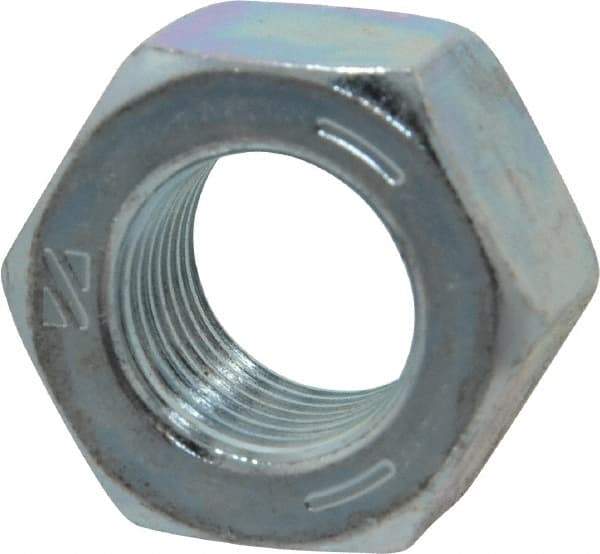 Value Collection - 9/16-18 UNF Steel Right Hand Hex Nut - 7/8" Across Flats, 31/64" High, Zinc-Plated Finish - Caliber Tooling