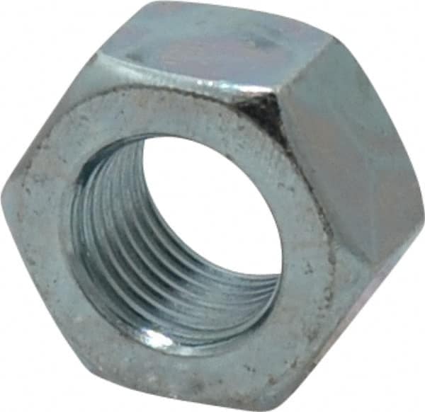 Value Collection - 9/16-18 UN Steel Right Hand Hex Nut - 7/8" Across Flats, 31/64" High, Zinc-Plated Finish - Caliber Tooling