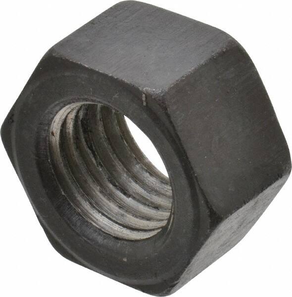 Value Collection - 1-8 UNC Steel Left Hand Hex Nut - 1-1/2" Across Flats, 55/64" High, Uncoated - Caliber Tooling