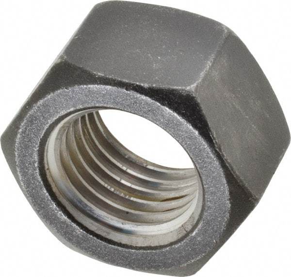 Value Collection - 1-1/2 - 6 UNC Steel Left Hand Hex Nut - 2-1/4" Across Flats, 1-9/32" High, Uncoated - Caliber Tooling