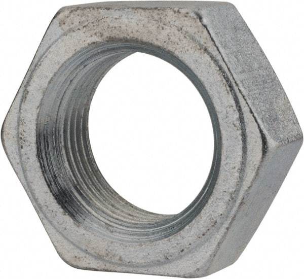 Value Collection - 1-1/8 - 12 UNF Steel Right Hand Hex Jam Nut - 1-11/16" Across Flats, 39/64" High, Zinc Clear Finish - Caliber Tooling