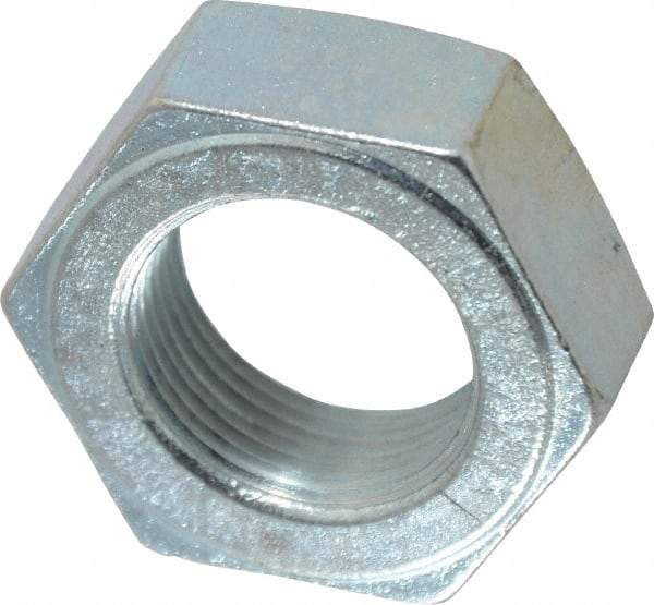 Value Collection - 1-1/4 - 12 UN Steel Right Hand Hex Jam Nut - 1-7/8" Across Flats, 23/32" High, Zinc-Plated Finish - Caliber Tooling