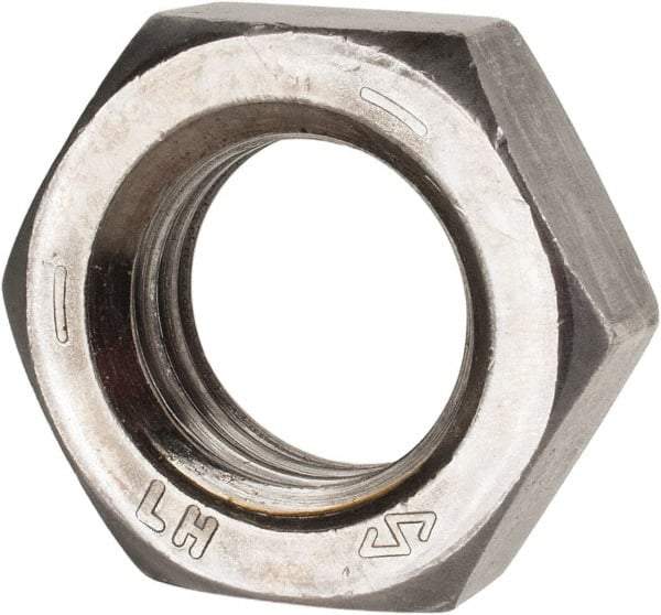 Value Collection - 1-8 UNC Steel Left Hand Hex Jam Nut - 1-1/2" Across Flats, 35/64" High, Uncoated - Caliber Tooling