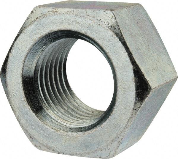 Value Collection - 1-1/2 - 6 UNC Steel Right Hand Heavy Hex Nut - 2-3/8" Across Flats, 1.4688" High, Zinc-Plated Finish - Caliber Tooling