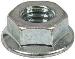 Value Collection - 5/16-18, 0.68" Flange Diam, Serrated Flange Nut - Grade Grade 2 Steel, Zinc-Plated Finish, 0.283" Flange Height - Caliber Tooling