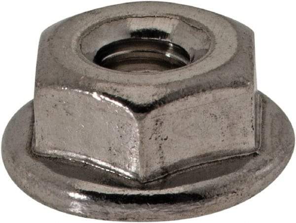 Value Collection - #8-32, 15/32" Flange Diam, Serrated Flange Nut - Grade 18-8 Stainless Steel, 0.203" Flange Height - Caliber Tooling