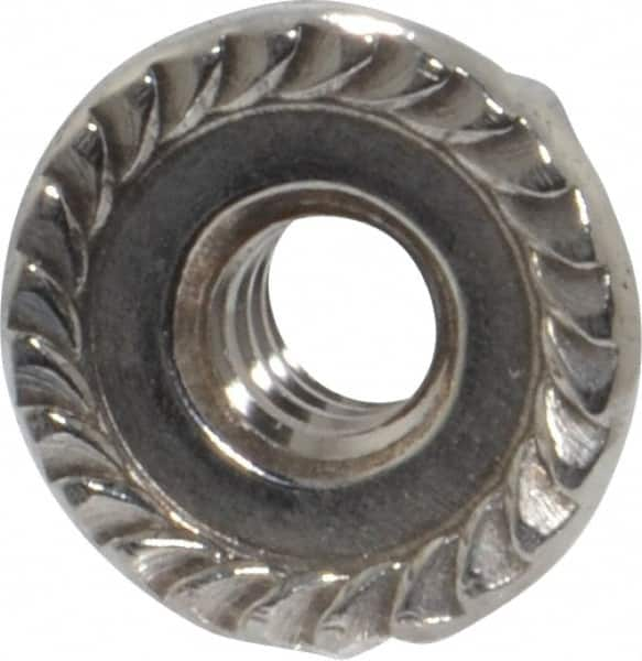 Value Collection - #10-24, 1/2" Flange Diam, Serrated Flange Nut - Grade 18-8 Stainless Steel, 7/32" Flange Height - Caliber Tooling