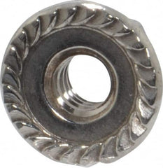 Value Collection - #10-24, 1/2" Flange Diam, Serrated Flange Nut - Grade 18-8 Stainless Steel, 7/32" Flange Height - Caliber Tooling