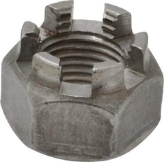 Value Collection - 1/2-20 UNF Grade 5 Steel Castle Locknut - 3/4" Width Across Flats, 9/16" High, Uncoated - Caliber Tooling