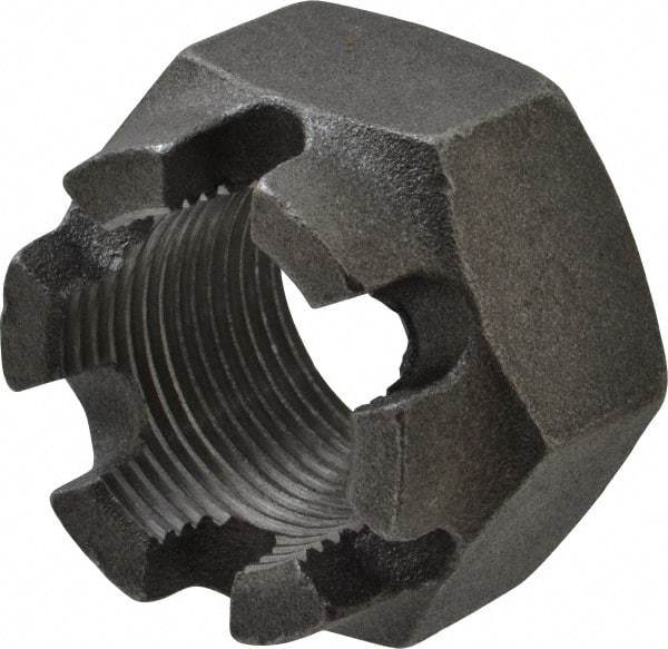 Value Collection - 1-1/4 - 12 UNF Grade 5 Steel Castle Locknut - 1-7/8" Width Across Flats, 1-1/4" High, Uncoated - Caliber Tooling