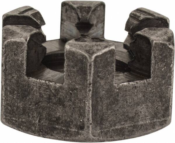 Value Collection - 3/8-16 UNC Grade 2 Steel Slotted Locknut - 9/16" Width Across Flats, 21/64" High, Uncoated - Caliber Tooling