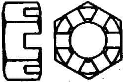 Value Collection - 1/4-28 UNF Grade 2 Steel Slotted Locknut - 7/16" Width Across Flats, 7/32" High, Uncoated - Caliber Tooling